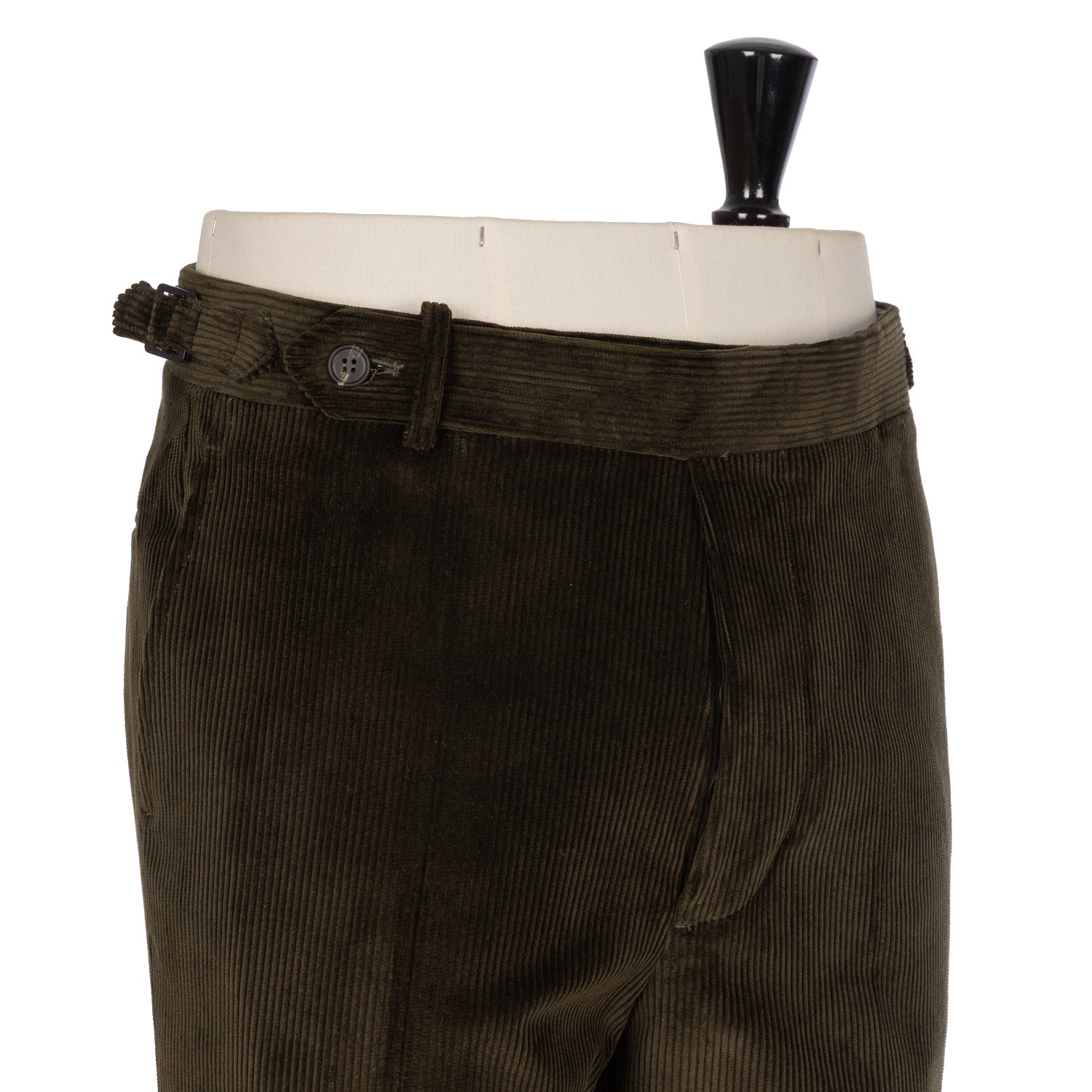 Exclusively for Michael Jondral: Dark Green Trousers in Brisbane Moss 8 Whale Cotton Corduroy - Rota Sartorial